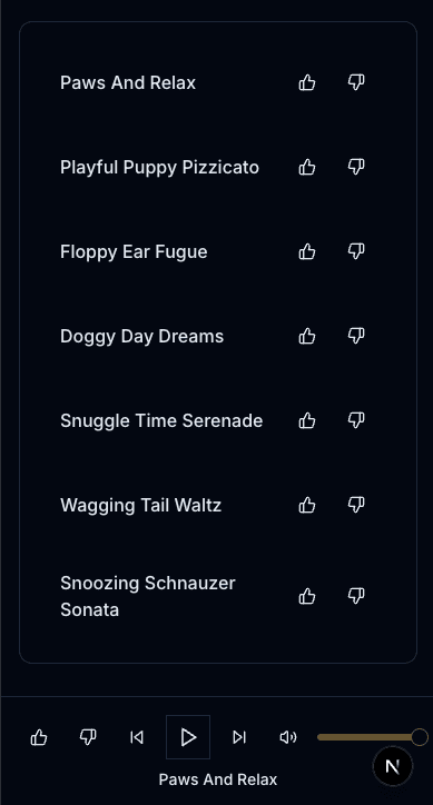 Music Playlist Interface